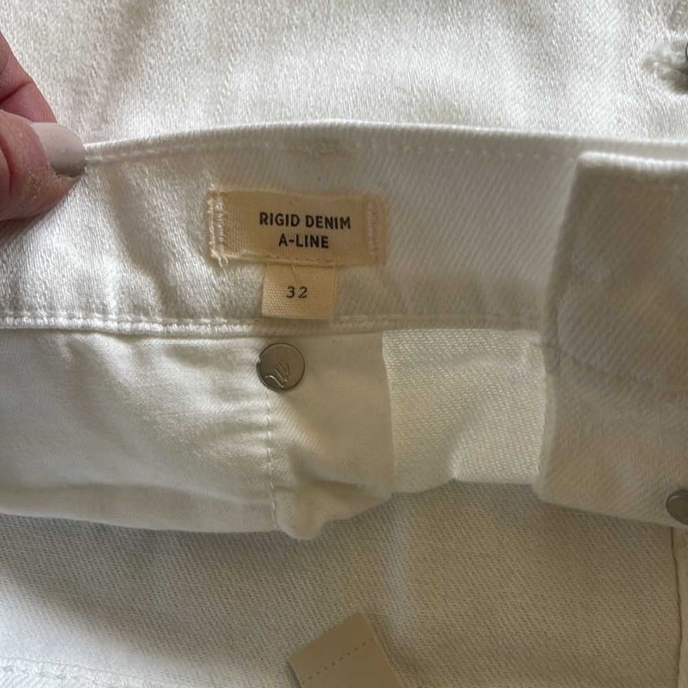 🆕Madewell Rigid Denim A-Line Mini Skirt White SHIPS SAME DAY📦‼️ - Picture 4 of 9